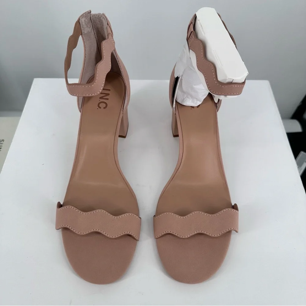 I.N.C. Hadwin Scallop Two-Piece Sandals in Pink Bloom size 12 Ankle Strap